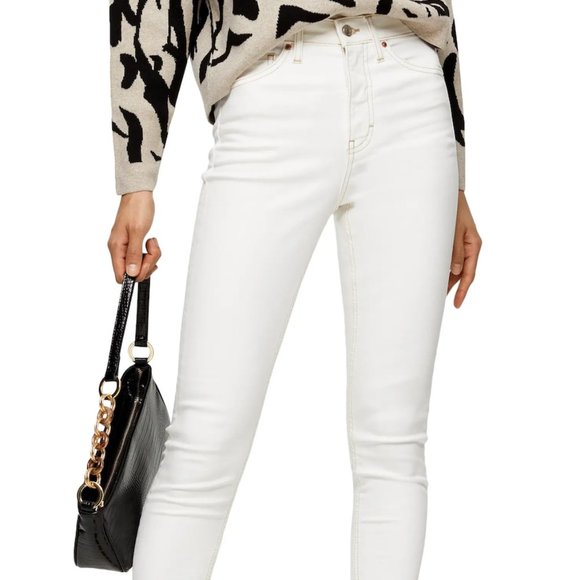 NWT Cream Topshop Jamie High Waist Skinny Jeans - Picture 1 of 4